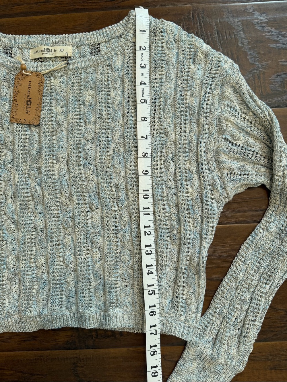 NATURAL LIFE Blue and Cream Crewneck Sweater - Picture 9 of 9